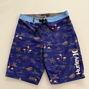 Hurley Tropical Print Blue Board Shorts in S 27 Preloved in Excellent Condition